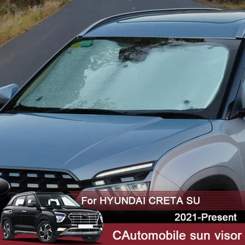 Napernyő UV-Védelem, Ablak, Függöny Hyundai CRETA SU 2021-2025 Nap Árnyékban Napellenző Első Szélvédő Protector Autó Tartozék