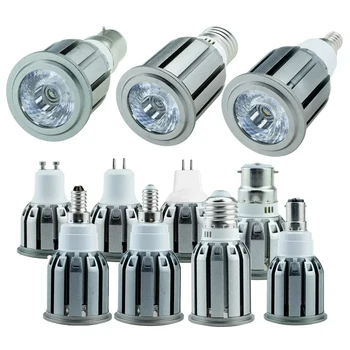 Szabályozható 5W 7W 10W LED Reflektorok COB Spot Izzók E27 E12 E14 B22 B15 GU10 GU5.3 Fényes Haza Lámpák 110V, 220V C36 Alumínium