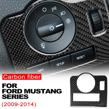 Szénszálas Autó Fényszóró Kapcsoló Gomb Matrica Belső Berendezés Fedelét Ford Mustang 2009-2014-Es Autós Tartozékok Belső