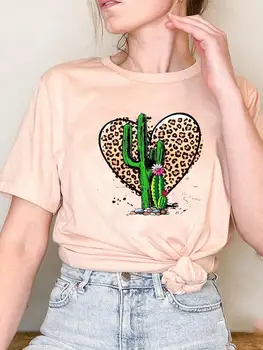Tee Női Kaktusz Növény Trend Aranyos Nyomtatás Póló Ruha, Divat Rövid Ujjú Ruha Felső Alapvető Nyári Grafikus póló