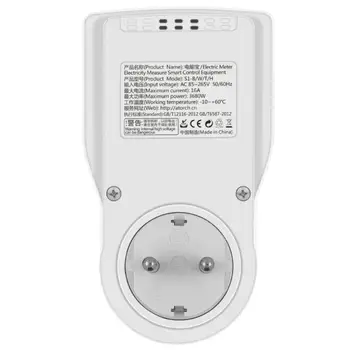 Tuya WIFI Smart Socket Digitális Wattmeter 220V AC Power Meter Villamosenergia-fogyasztás EU Plug Hatalom Kilowatt Teljesítményű Energia-Mérő