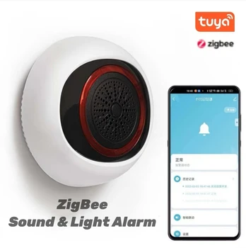 Tuya ZigBee Intelligens Élet Vezeték nélküli 100db Újratölthető Hang, Fény, Vaku Riasztó Mobil App Okos Otthoni Biztonsági Rendszer