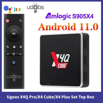 Ugoos X4Q Kocka Smart Set Top Box Android 11 X4Q Pro 4 GB, 32 gb-os X4Q Plusz 4 GB 64 gb-os Amlogic S905X4 2.4 G 5G WiFi BT5.1 1000M 4K TV Box