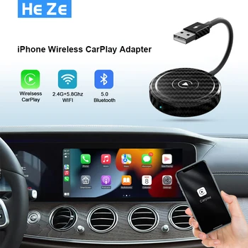 Vezeték nélküli CarPlay Adapter iPhone Vezeték nélküli Auto Autós Adapterrel,Apple Vezeték nélküli Carplay Dongle,Plug Play 5 ghz-es WiFi-Online Frissítés