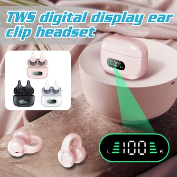Vezeték nélküli Fejhallgató Fülbe Klip Bluetooth Fülhallgató csontvezetéses Sport Fülhallgató TWS Fülbevaló Fülhallgató, Mikrofon HD Hívás