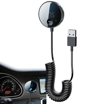 Vezeték nélküli Rádió Adapter BT5.0 MP3 Lejátszó Vevő Adapter Kijelző, Hordozható Jármű Vezeték nélküli FM-Audio Adó