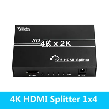Wiistar HDMI Splitter 1x4 HDMI Átalakító 4k 1080P 1-4 Váltó Támogatása 1.4 V 3D HDTV set-top box HDMI Splitter 4 Port