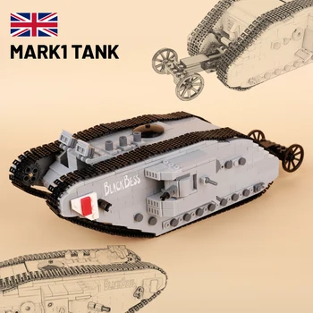 WW1 BRIT hadsereg fegyverek, Felszerelések nagy-Britannia MÁRK 1 Tank Modell Tégla Csatában Somme Háború Járművek építőkövei Játékok Ajándék