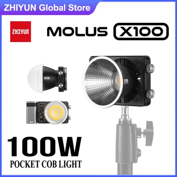 Zhiyun MOLUS X100 Zsebében Cob LED Lámpa 100W 2700-6500K APP Vezérlés Stúdió Fotózás Lámpa Youtube Tiktok