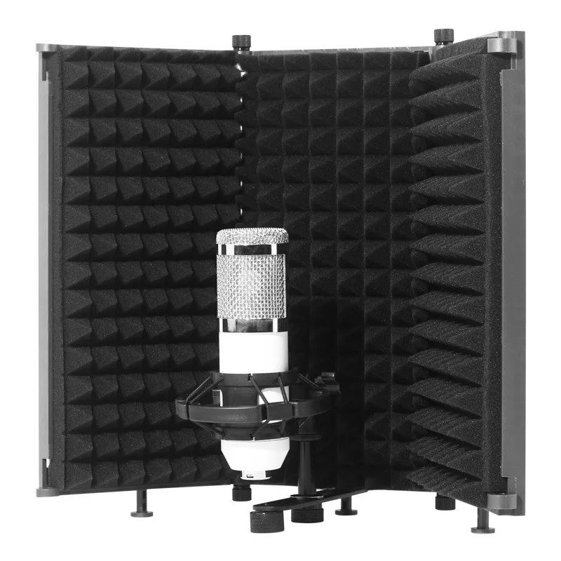 3/5 paneleket ható Stúdió Mikrofon Elszigeteltség Pajzs, Összehajtható&Hordozható, Nagy Sűrűségű hangelnyelő Hab Panel Felvétel