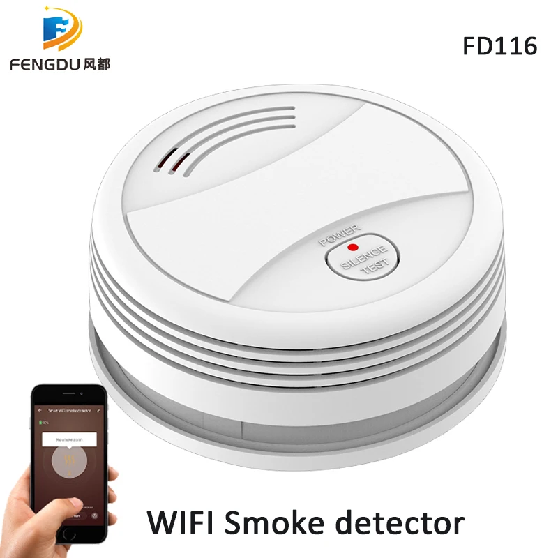 5db/Sok Wifi tűz érzékelő, füstérzékelő Tuya App a telefon Ellenőrzés Tűzvédelmi Hordozható wifi rookmelder füstérzékelő