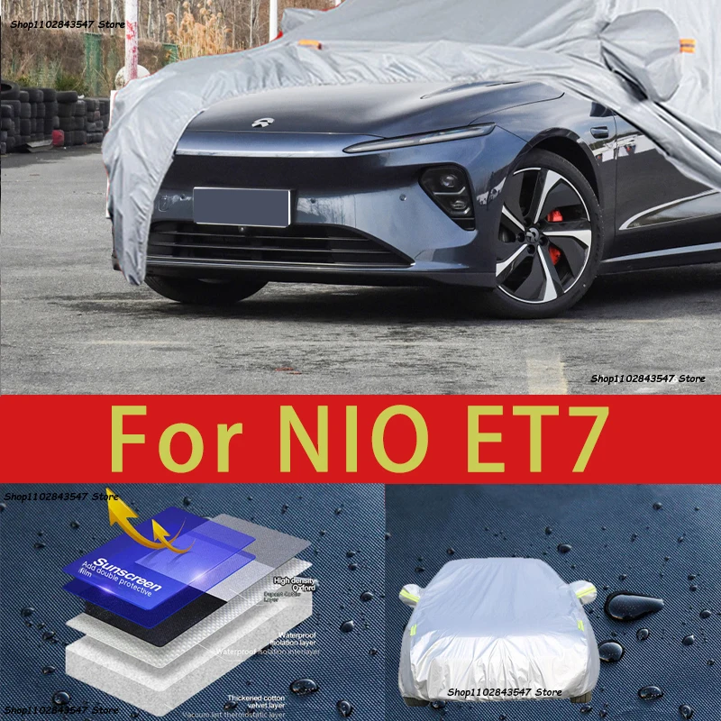 A NIO ET7 Kültéri Védelem Teljes Autó Fedi hótakaró Napernyő, Vízálló Porálló Külső Autó tartozékok