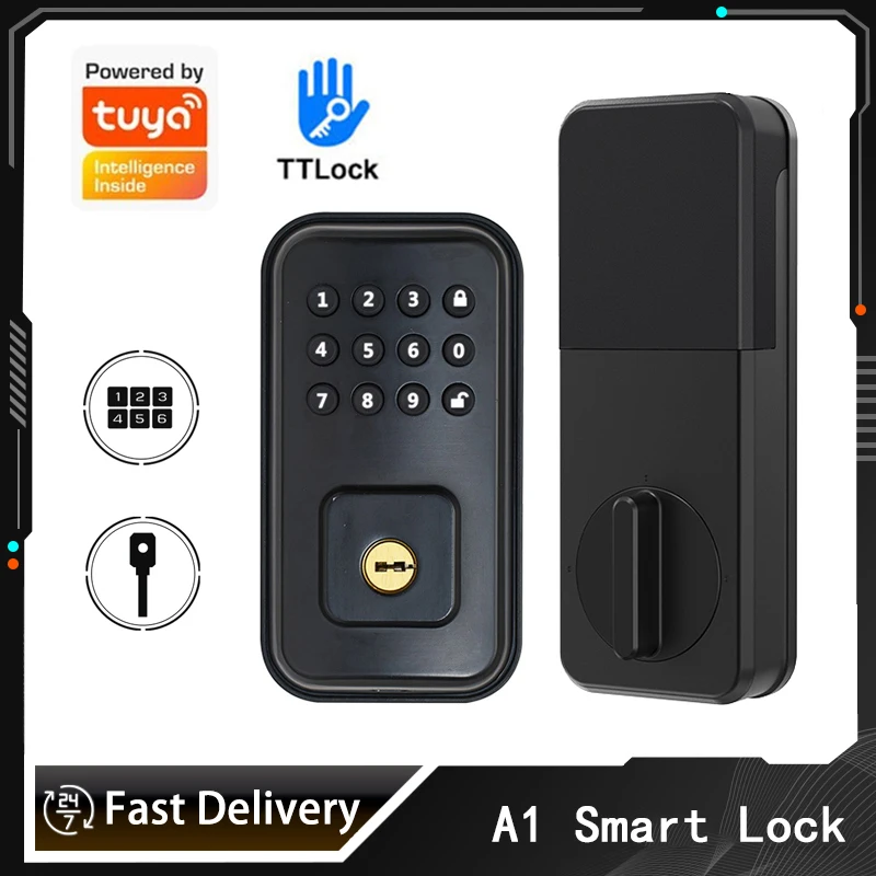 A1 TUYA Intelligens Zár TTlock Bluetooth Zár Automatikus Zár Vezérlő Jelszó/IC Kártya Biometrikus Doorlock Elektronikus Haza