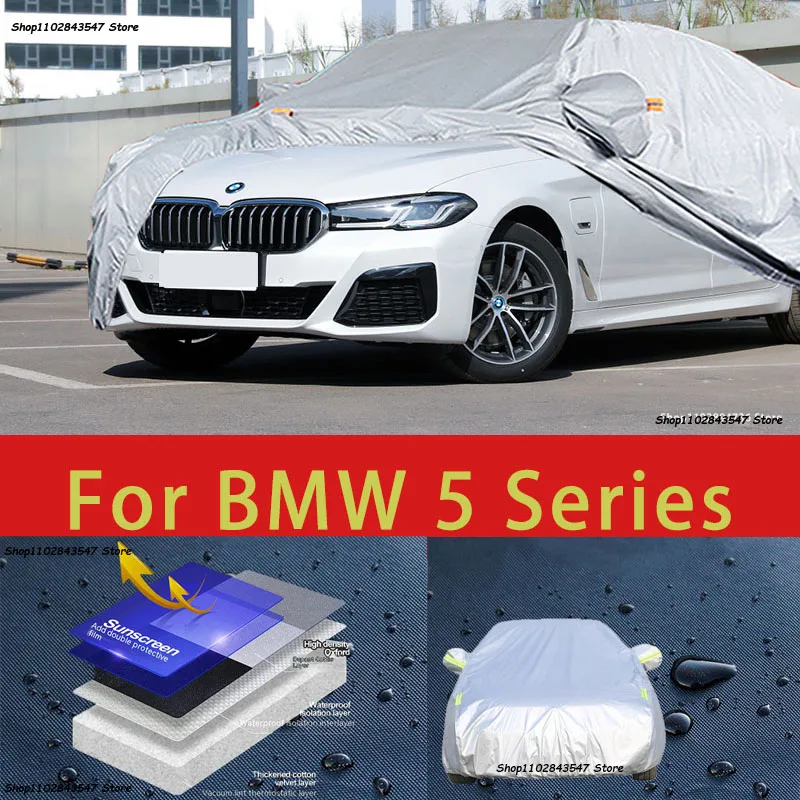 BMW 5-ös sorozat Kültéri Védelem Teljes Autó Fedi hótakaró Napernyő, Vízálló Porálló Külső Autó tartozékok