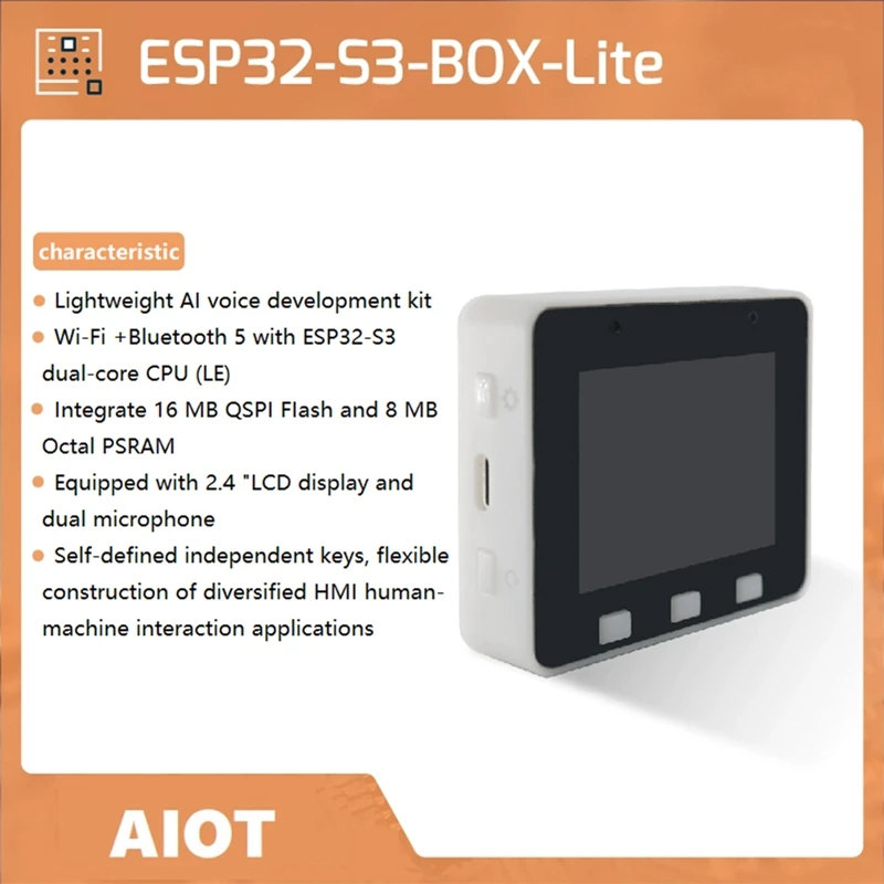 Csere Tartozékok ESP32-S3-BOX-Lite Wifi+Bluetooth 5.0 2.4 Inch-es LCD Kettős Mikrofon Aiot Alkalmazás-Fejlesztés Rovat