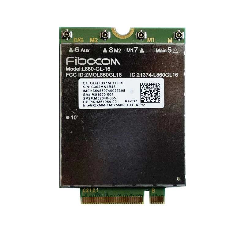 Fibocom L860-GL-16 LTE Cat16 M. 2 Modul Intel XMM7560R+LTE-EGY Pro Chippest M52040-005 L860-GL WWAN Kártya HP Laptop