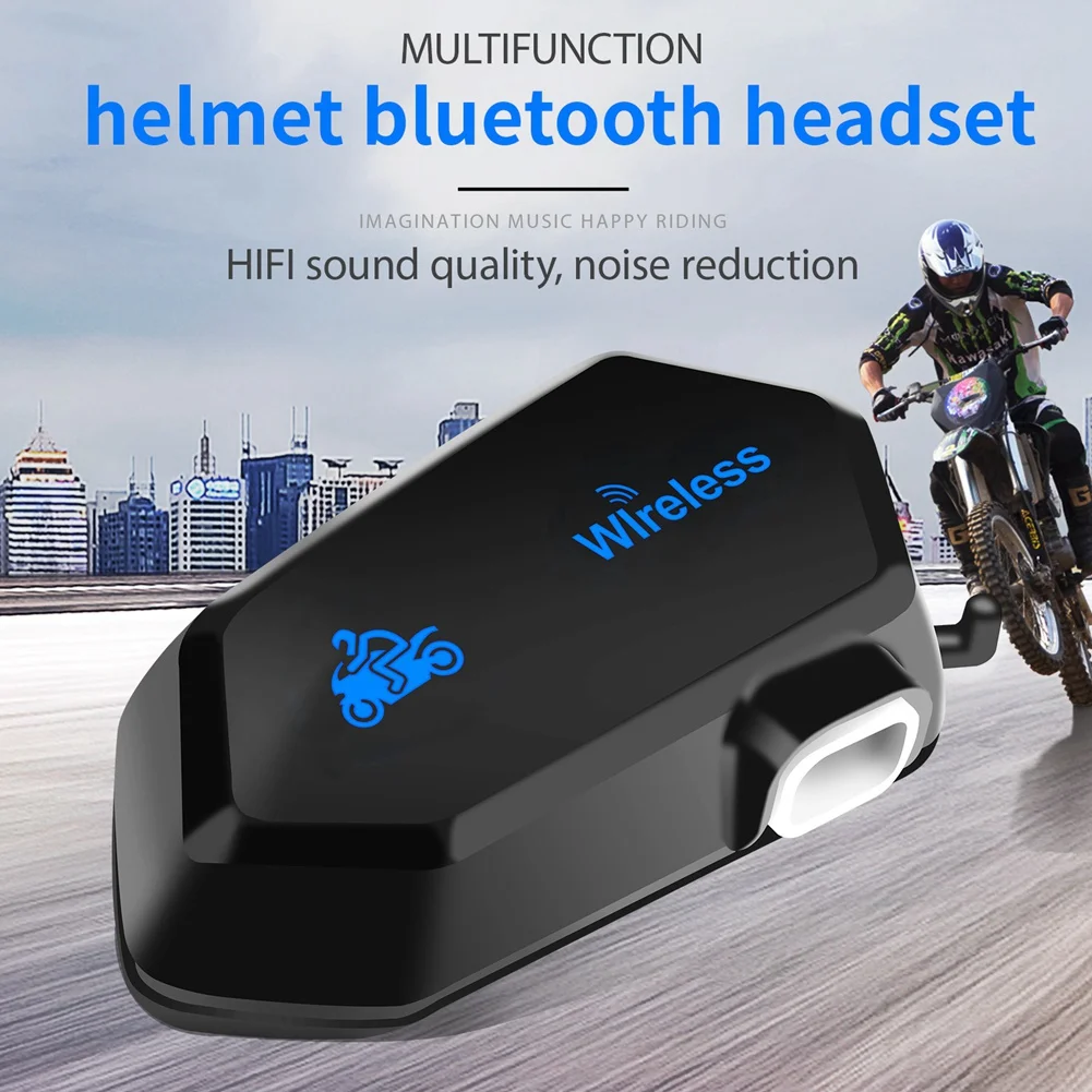 Motoros Bukósisak Headset Bluetooth 5.0 Kaputelefon Vezeték nélküli Fülhallgató Sztereó Vízálló a zajcsökkentés Fejhallgató,M01