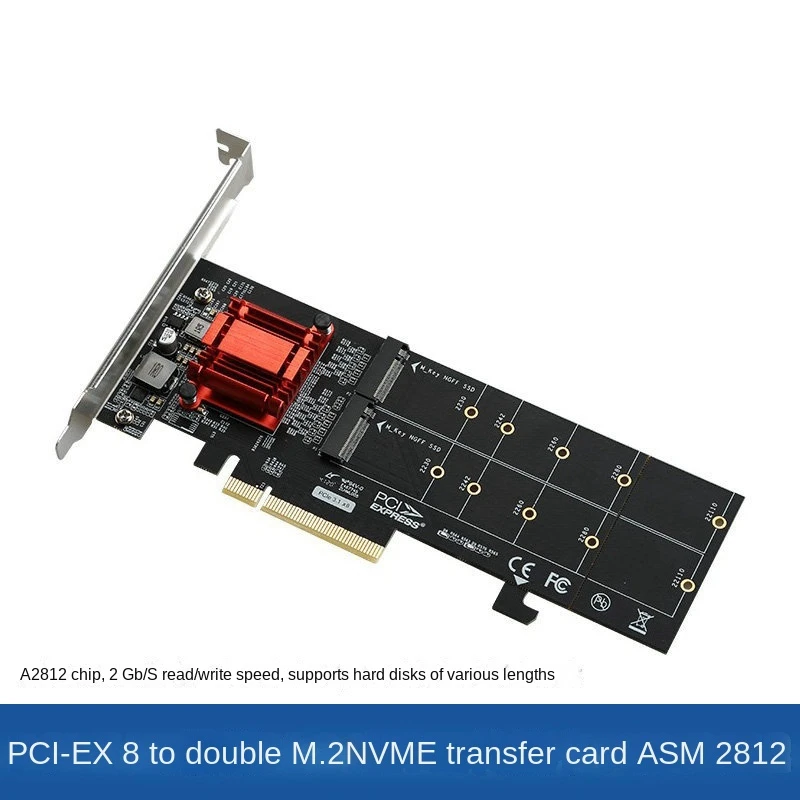 TXB122 PCIe 3.1 x8 ASM1812 2 port M. 2 SATA Adapter Bővítő Kártya Dual M-kulcs-Pci-express Átalakító NVME 2230-22110 SSD